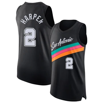 San Antonio Spurs Authentic Black City Edition Jersey 2025/26 Dylan Harper ＃2 Youth