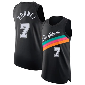 San Antonio Spurs Authentic Black City Edition Jersey 2025/26 Luke Kornet ＃7 Youth