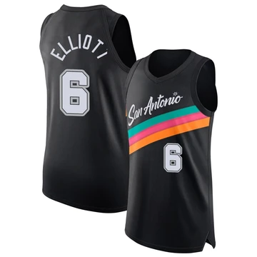 San Antonio Spurs Authentic Black City Edition Jersey 2025/26 Sean Elliott ＃6 Youth