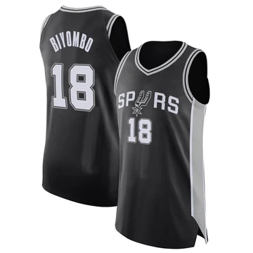 San Antonio Spurs Authentic Jersey - Icon Edition Black Bismack Biyombo ＃18 Men's