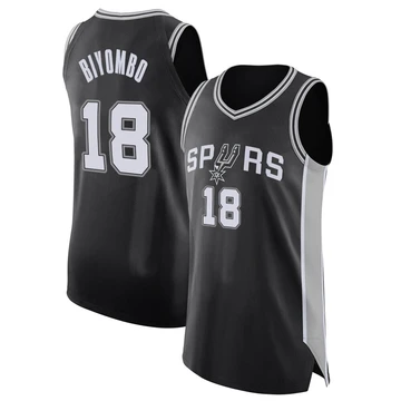 San Antonio Spurs Authentic Jersey - Icon Edition Black Bismack Biyombo ＃18 Youth