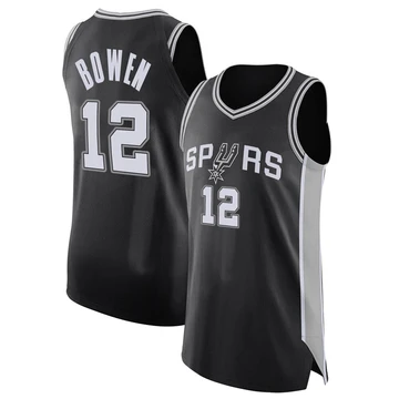 San Antonio Spurs Authentic Jersey - Icon Edition Black Bruce Bowen ＃12 Men's