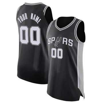 San Antonio Spurs Authentic Jersey - Icon Edition Black Custom ＃00 Men's