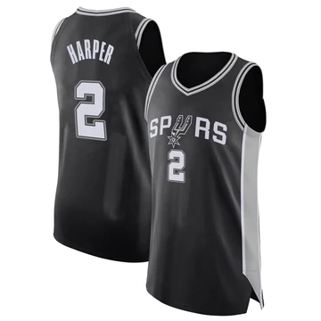 San Antonio Spurs Authentic Jersey - Icon Edition Black Dylan Harper ＃2 Men's
