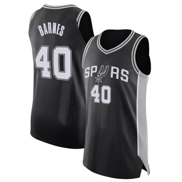 San Antonio Spurs Authentic Jersey - Icon Edition Black Harrison Barnes ＃40 Men's