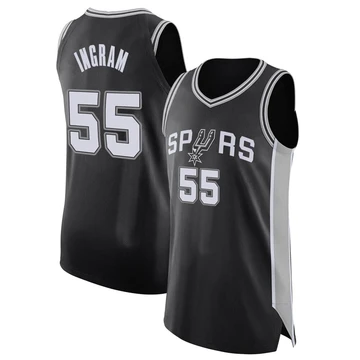 San Antonio Spurs Authentic Jersey - Icon Edition Black Harrison Ingram ＃55 Men's