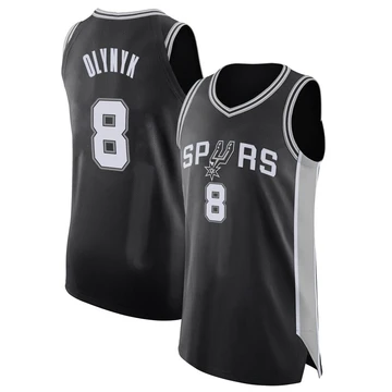 San Antonio Spurs Authentic Jersey - Icon Edition Black Kelly Olynyk ＃8 Men's