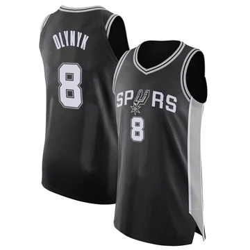 San Antonio Spurs Authentic Jersey - Icon Edition Black Kelly Olynyk ＃8 Youth