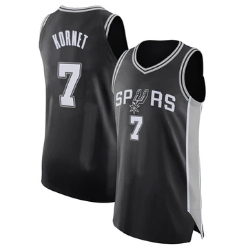 San Antonio Spurs Authentic Jersey - Icon Edition Black Luke Kornet ＃7 Men's
