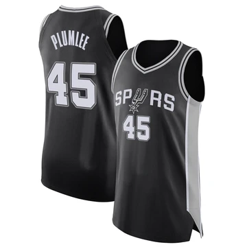 San Antonio Spurs Authentic Jersey - Icon Edition Black Mason Plumlee ＃45 Youth