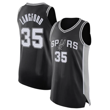 San Antonio Spurs Authentic Jersey - Icon Edition Black Romeo Langford ＃35 Men's