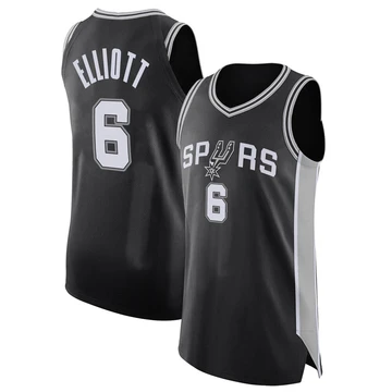 San Antonio Spurs Authentic Jersey - Icon Edition Black Sean Elliott ＃6 Men's