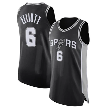 San Antonio Spurs Authentic Jersey - Icon Edition Black Sean Elliott ＃6 Youth