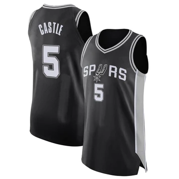 San Antonio Spurs Authentic Jersey - Icon Edition Black Stephon Castle ＃5 Men's