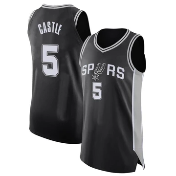 San Antonio Spurs Authentic Jersey - Icon Edition Black Stephon Castle ＃5 Youth