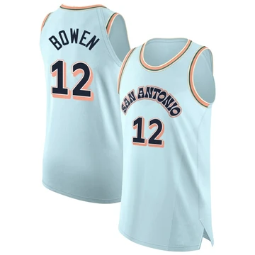 San Antonio Spurs Authentic Light Blue City Edition Jersey 2024/25 Bruce Bowen ＃12 Men's