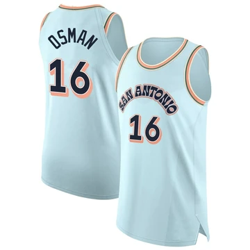 San Antonio Spurs Authentic Light Blue City Edition Jersey 2024/25 Cedi Osman ＃16 Men's