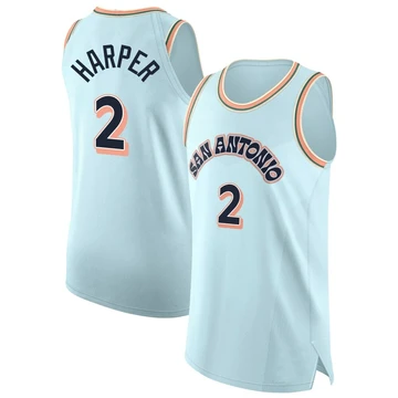 San Antonio Spurs Authentic Light Blue City Edition Jersey 2024/25 Dylan Harper ＃2 Men's