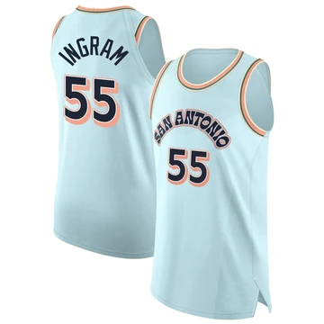 San Antonio Spurs Authentic Light Blue City Edition Jersey 2024/25 Harrison Ingram ＃55 Men's