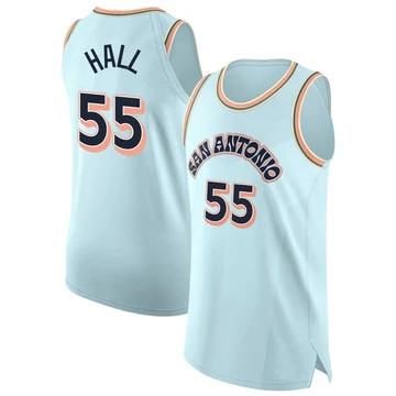 San Antonio Spurs Authentic Light Blue City Edition Jersey 2024/25 Jordan Hall ＃55 Men's