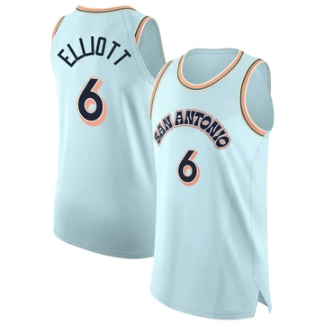 San Antonio Spurs Authentic Light Blue City Edition Jersey 2024/25 Sean Elliott ＃6 Men's