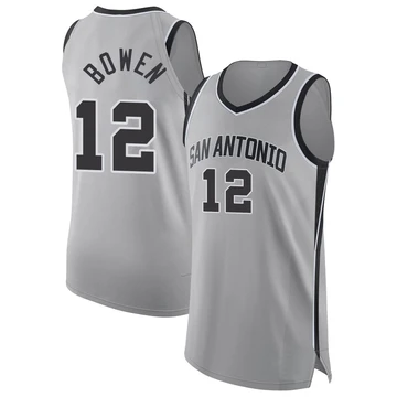 San Antonio Spurs Authentic Silver Statement Edition Jersey 2024/25 Bruce Bowen ＃12 Men's