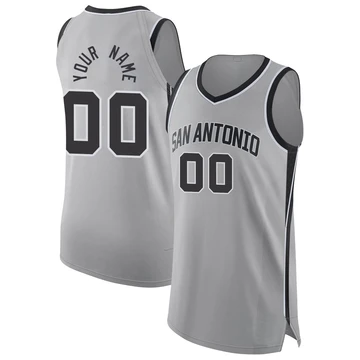 San Antonio Spurs Authentic Silver Statement Edition Jersey 2024/25 Custom ＃00 Youth