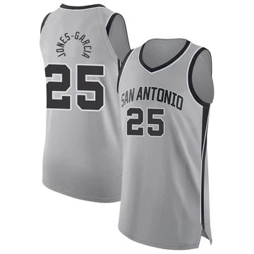 San Antonio Spurs Authentic Silver Statement Edition Jersey 2024/25 David Jones-Garcia ＃25 Men's