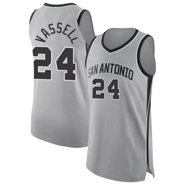San Antonio Spurs Authentic Silver Statement Edition Jersey 2024/25 Devin Vassell ＃24 Men's