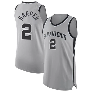 San Antonio Spurs Authentic Silver Statement Edition Jersey 2024/25 Dylan Harper ＃2 Youth