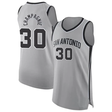 San Antonio Spurs Authentic Silver Statement Edition Jersey 2024/25 Julian Champagnie ＃30 Youth