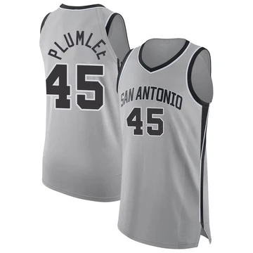 San Antonio Spurs Authentic Silver Statement Edition Jersey 2024/25 Mason Plumlee ＃45 Youth