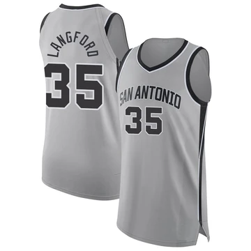 San Antonio Spurs Authentic Silver Statement Edition Jersey 2024/25 Romeo Langford ＃35 Youth