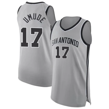 San Antonio Spurs Authentic Silver Statement Edition Jersey 2024/25 Stanley Umude ＃17 Youth