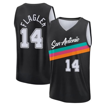 San Antonio Spurs Fast Break Black City Edition Jersey 2025/26 Adam Flagler ＃14 Men's