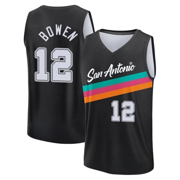 San Antonio Spurs Fast Break Black City Edition Jersey 2025/26 Bruce Bowen ＃12 Men's