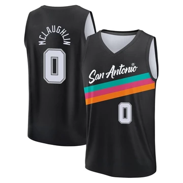 San Antonio Spurs Fast Break Black City Edition Jersey 2025/26 Jordan McLaughlin ＃0 Youth