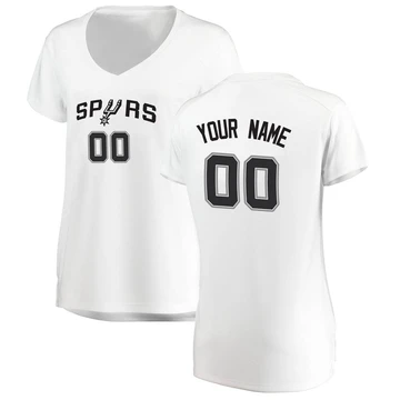 San Antonio Spurs Fast Break Jersey - Association Edition White Custom ＃00 Women's
