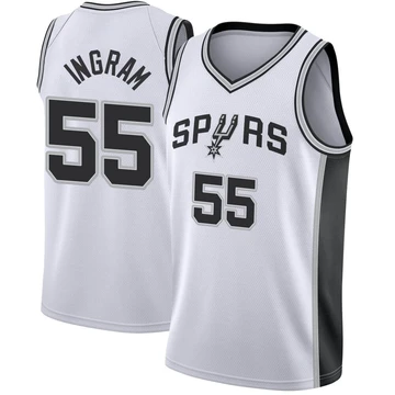 San Antonio Spurs Fast Break Jersey - Association Edition White Harrison Ingram ＃55 Men's