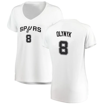 San Antonio Spurs Fast Break Jersey - Association Edition White Kelly Olynyk ＃8 Women's