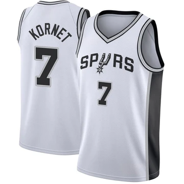 San Antonio Spurs Fast Break Jersey - Association Edition White Luke Kornet ＃7 Men's