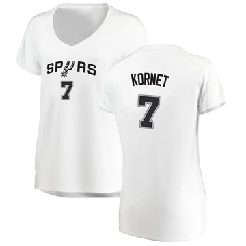 San Antonio Spurs Fast Break Jersey - Association Edition White Luke Kornet ＃7 Women's