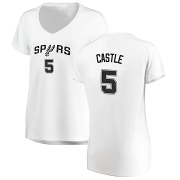 San Antonio Spurs Fast Break Jersey - Association Edition White Stephon Castle ＃5 Women's