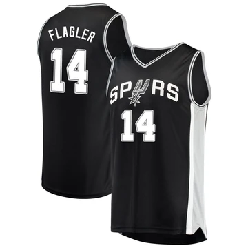 San Antonio Spurs Fast Break Jersey - Icon Edition Black Adam Flagler ＃14 Men's