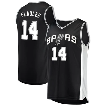 San Antonio Spurs Fast Break Jersey - Icon Edition Black Adam Flagler ＃14 Youth