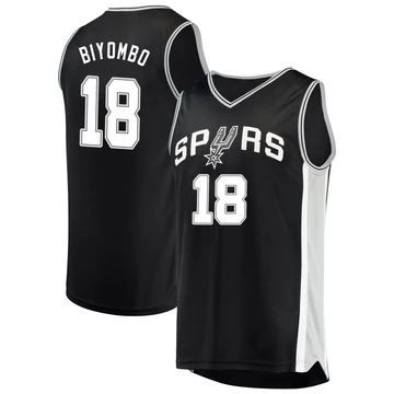 San Antonio Spurs Fast Break Jersey - Icon Edition Black Bismack Biyombo ＃18 Men's
