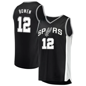 San Antonio Spurs Fast Break Jersey - Icon Edition Black Bruce Bowen ＃12 Men's
