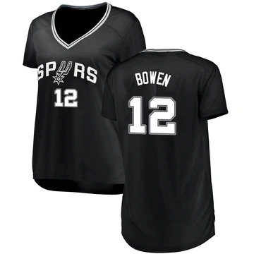 San Antonio Spurs Fast Break Jersey - Icon Edition Black Bruce Bowen ＃12 Women's