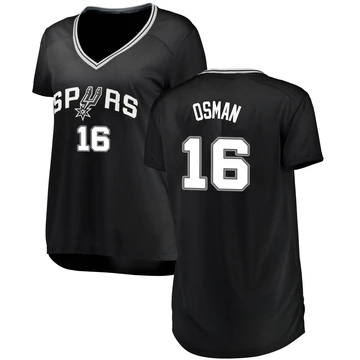 San Antonio Spurs Fast Break Jersey - Icon Edition Black Cedi Osman ＃16 Women's