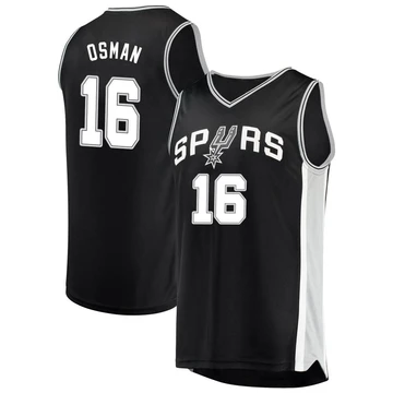 San Antonio Spurs Fast Break Jersey - Icon Edition Black Cedi Osman ＃16 Youth